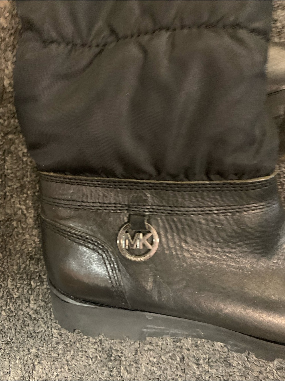 Black Tall Michael Kors  Winter Boots with Faux Fur Trim 7 1/2 - Picture 2 of 3